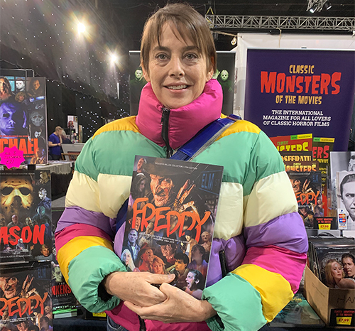 Jennifer Rubin with the Classic Monsters Freddy guide