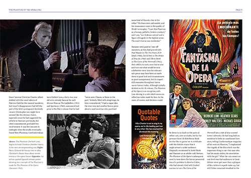 Full-colour film still spread inside the Phantom of the Opera 1962 Ultimate Guide