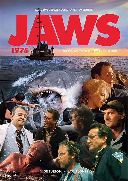 Colourful Jaws 1975 film stills montage on Ultimate Guide magazine cover