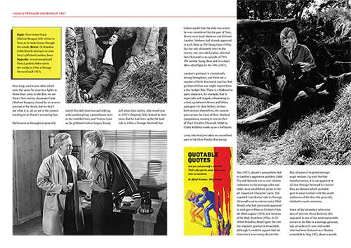 I Was a Teenage Werewolf 1957 guide magazine page design showing horror movie stills