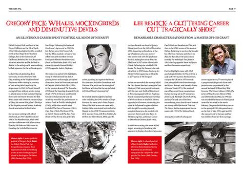 Informative biography spread in The Omen 1976 Ultimate Guide
