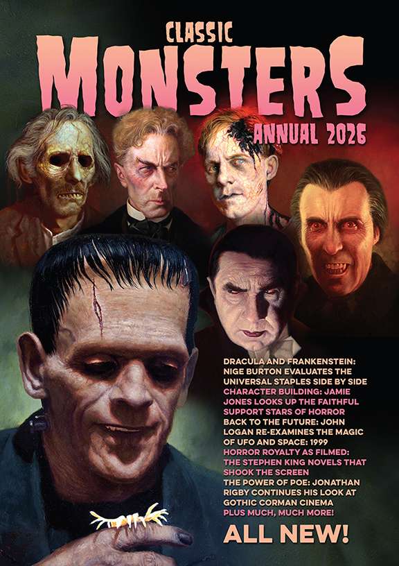 Classic Monsters Annual 2026 cover montage of horror film characters