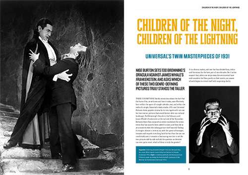 Dracula and Frankenstein 1931 comparison article in the Classic Monsters Annual 2026