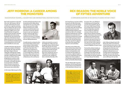 The Creature Walks Among Us 1956 magazine - cast biography page spread