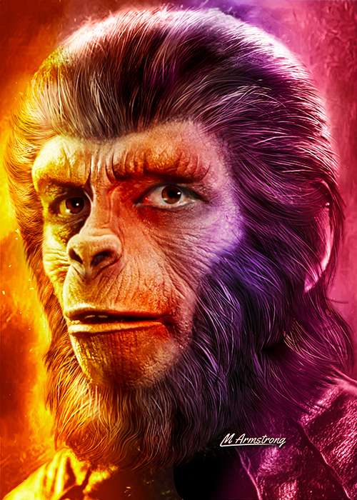 Art print of Roddy McDowall as Cornelius in Planet of the Apes, only with the Platinum Exclusive Collector's Set